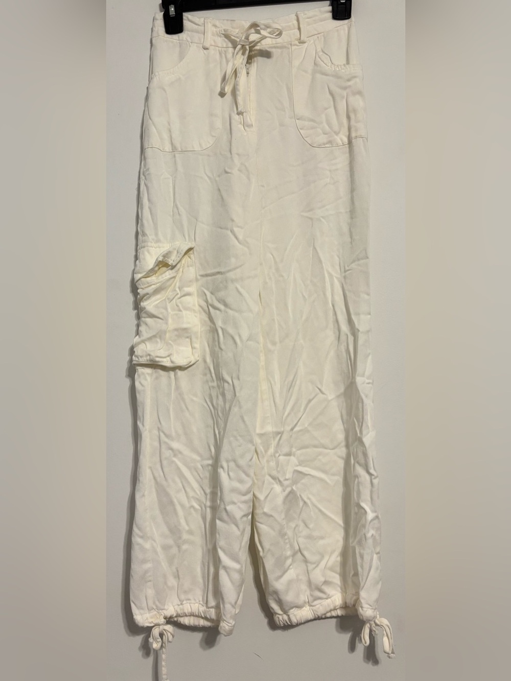 Sincerely Jules Cream Cargo Drawstring Utility Pants